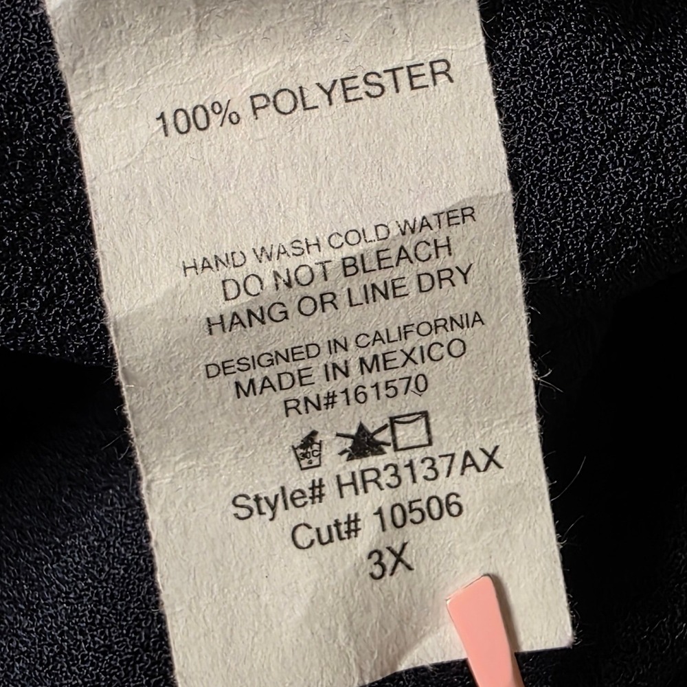Haptics Dark Blue Smocked Waist Crepe Jumpsuit Plus Size 3X - Picture 5 of 5